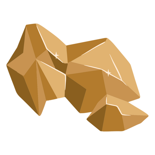Premium gold rocks PNG Design