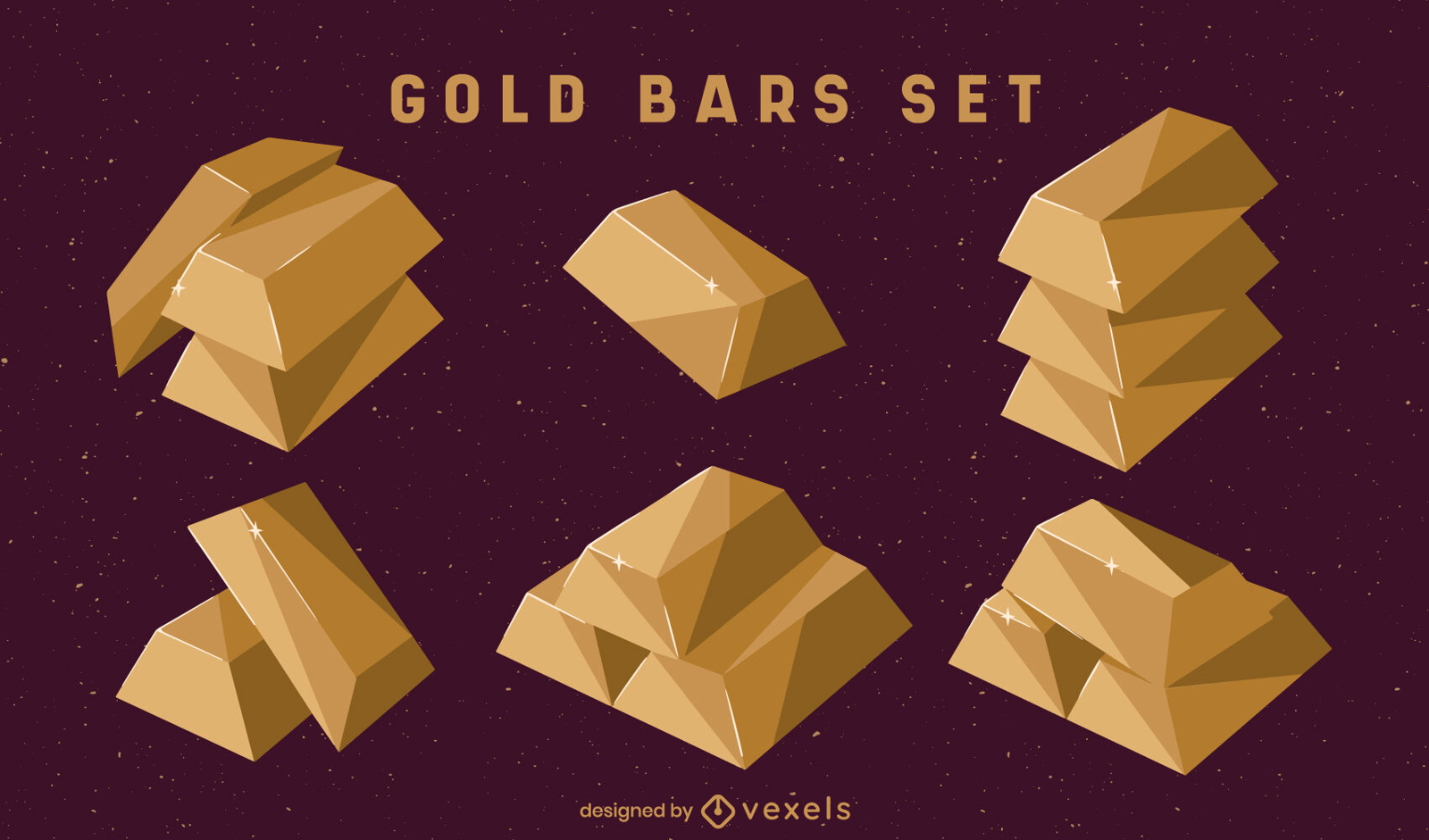 Verschiedene Gold- und Goldbarren-Luxus-Set