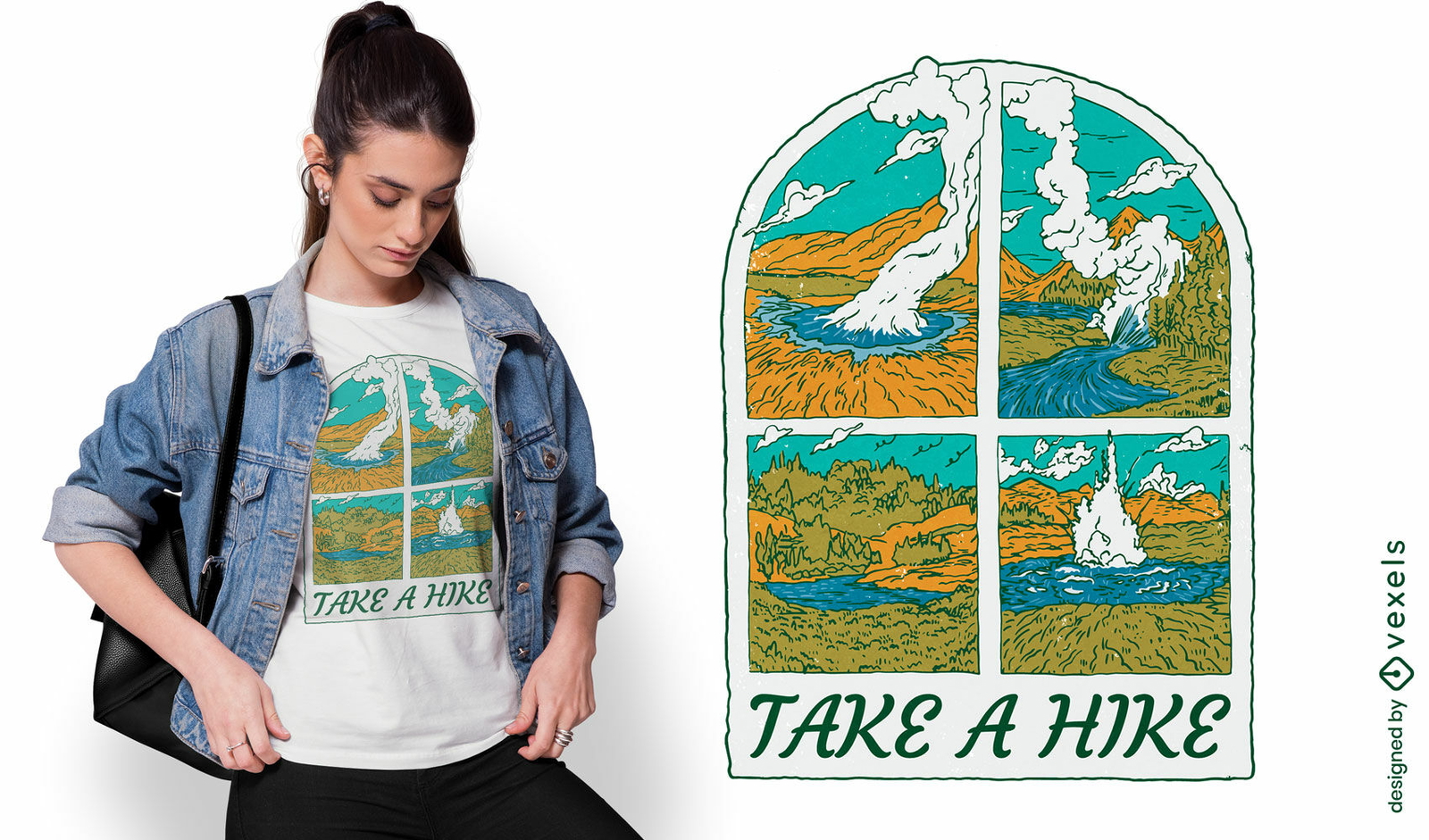 Diseño de camiseta del Parque Nacional de Yellowstone de EE. UU.