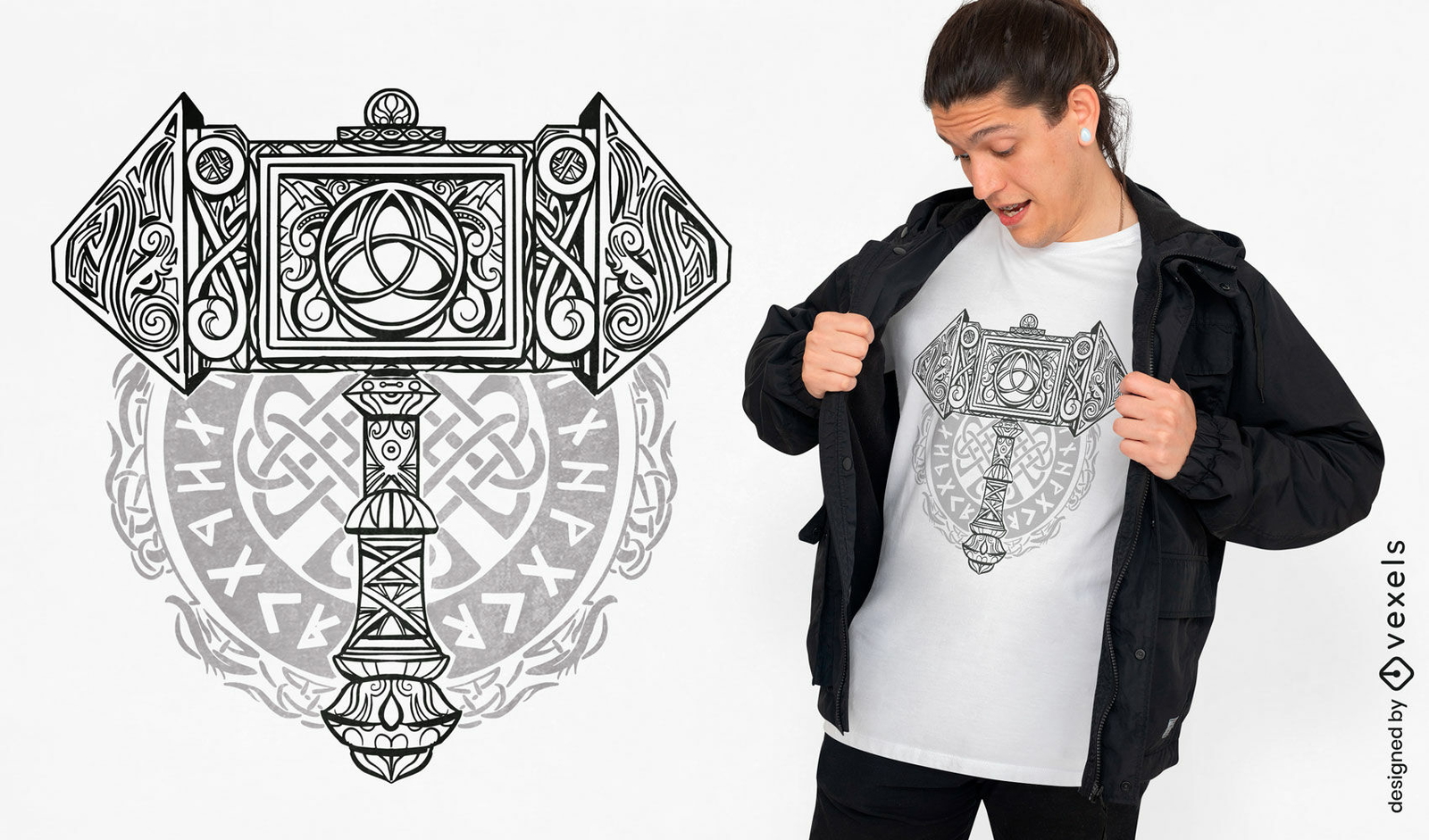 Mjolnir Knüpfhammer-T-Shirt-Design