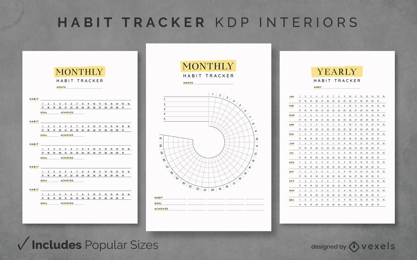 Plantilla de seguimiento de hábitos Diseño de interiores KDP