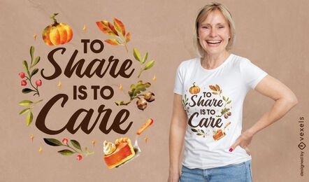 Design de camiseta de citação de compartilhamento de ação de graças