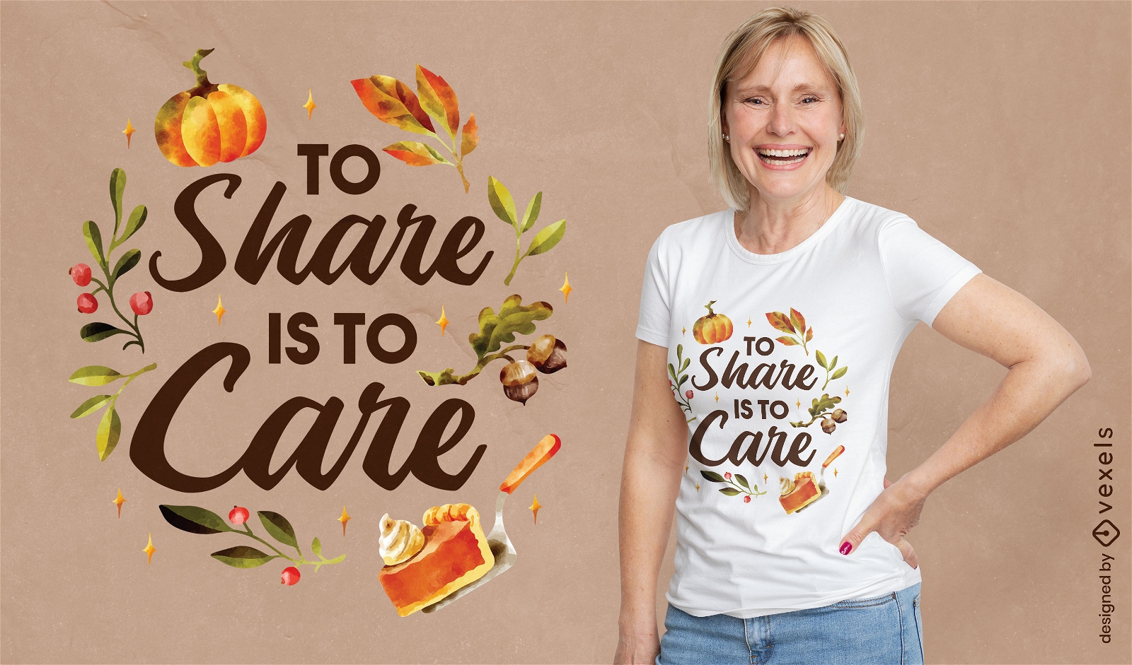 Thanksgiving-Sharing-Zitat-T-Shirt-Design