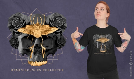 Skull with gold bug t-shirt psd design