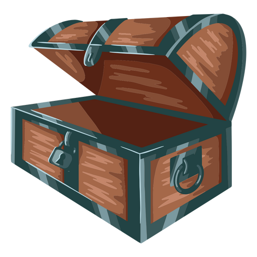 Cofre de madera vacío para llenar de tesoros Diseño PNG