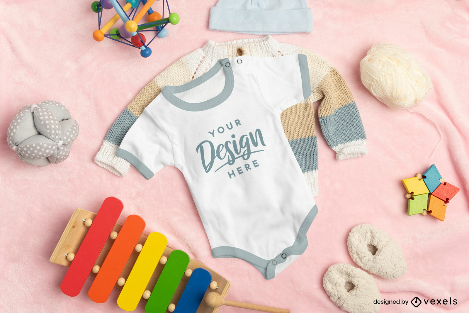 Sweater and onesie mockup design