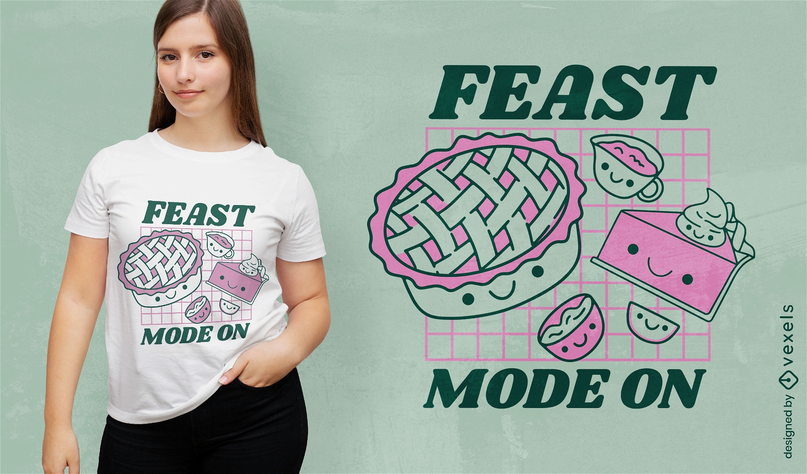 Design de camiseta de comida doce e sobremesas