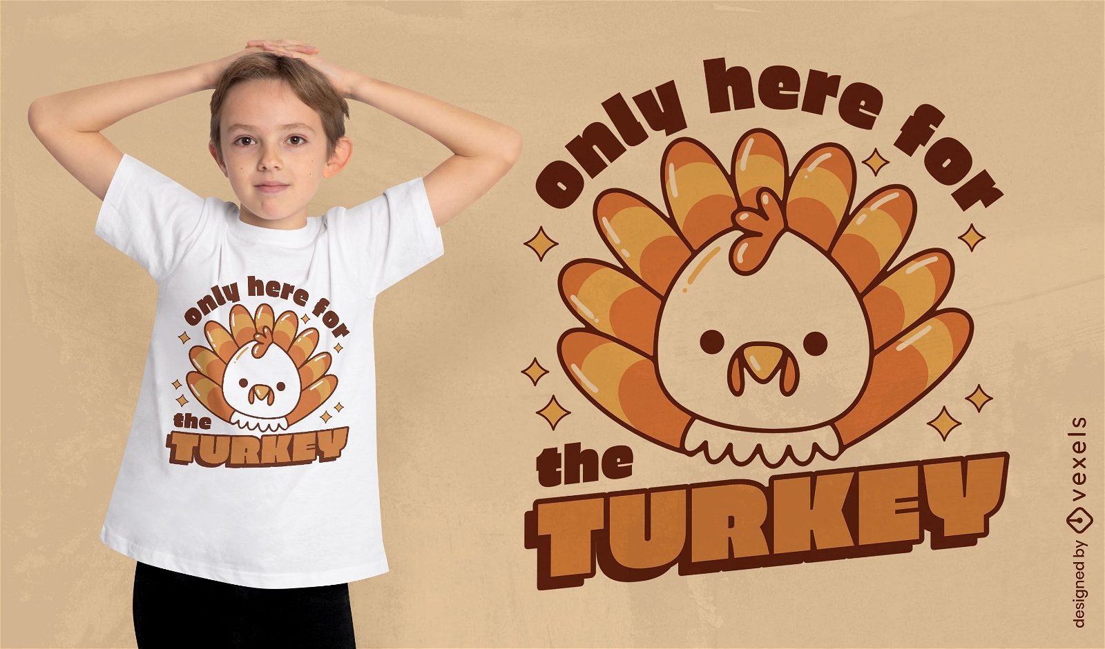 Turkey animal cartoon t-shirt design