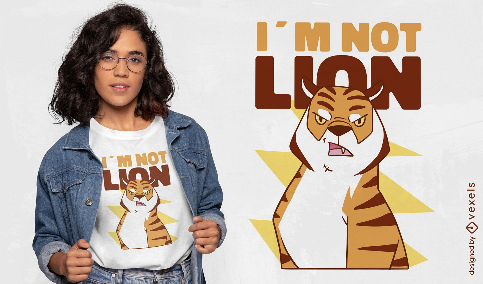 I'm not lion tiger t-shirt design