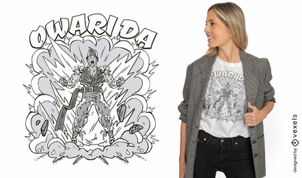 Diseño de camiseta de explosión de soldado de cómic