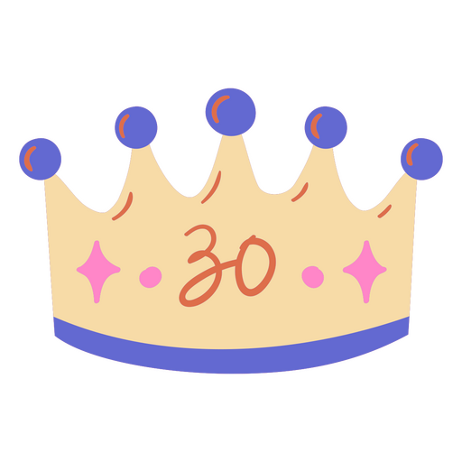 Coroa do doodle do trigésimo aniversário Desenho PNG