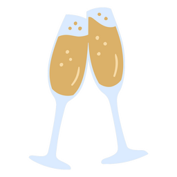 Champagne toast doodle PNG Design