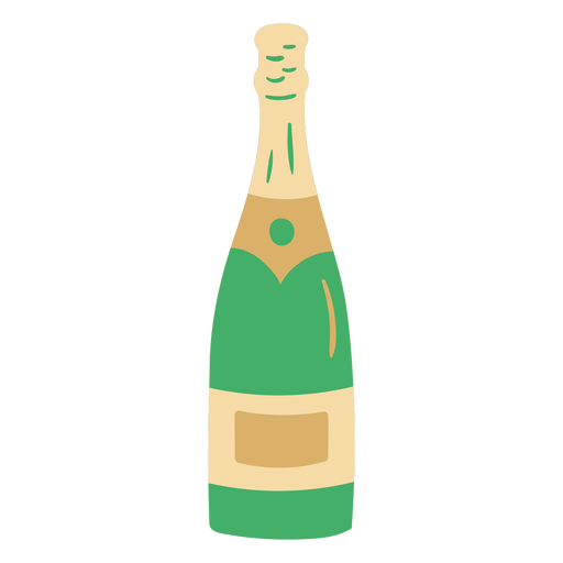 Champagner-Flaschen-Doodle PNG-Design