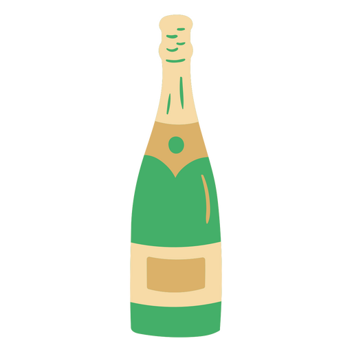 Garabato de botella de champán Diseño PNG