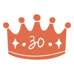 Thirtieth birthday cut out crown PNG Design