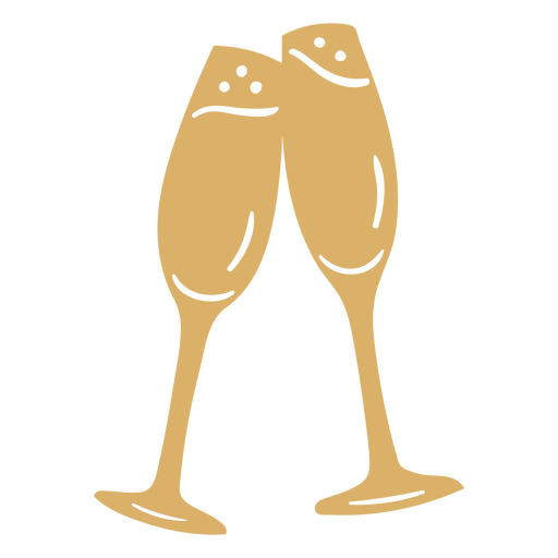 Champagne toast cut out PNG Design