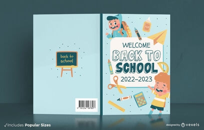 Back to school kids book cover design