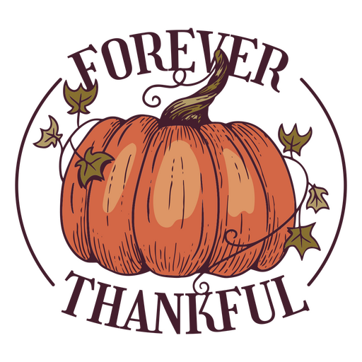 Thankful pumpkin holiday badge PNG Design