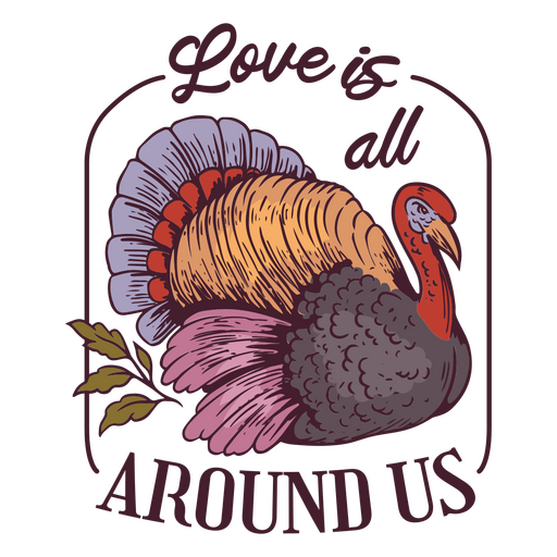Thanksgiving turkey holiday badge PNG Design