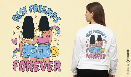 Best friends hugging t-shirt design