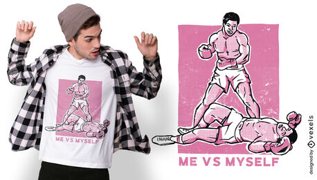 Ich gegen mich selbst lustigen Boxer-T-Shirt-Design