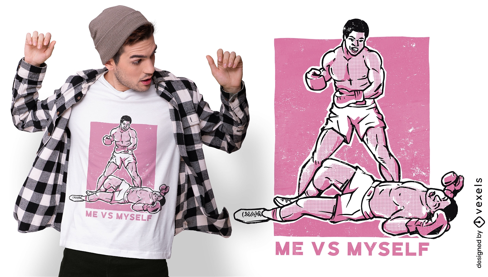 Me vs myself funny boxers t-shirt design