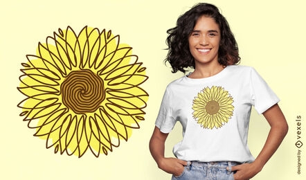 Sunflower continuous line t-shirt design