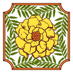 Beautiful marigold flower decal PNG Design