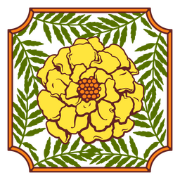 Hermosa calcomanía de flor de caléndula Diseño PNG