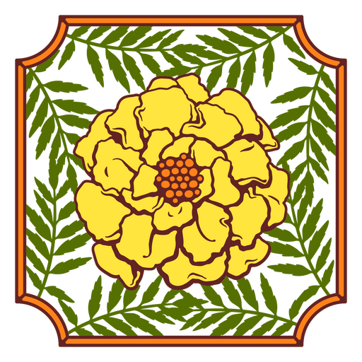 Lindo decalque de flor de calêndula Desenho PNG