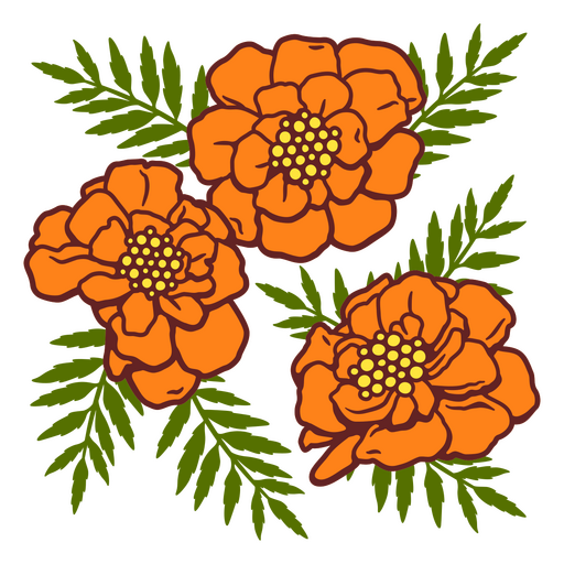 Happy marigold wall sticker PNG Design