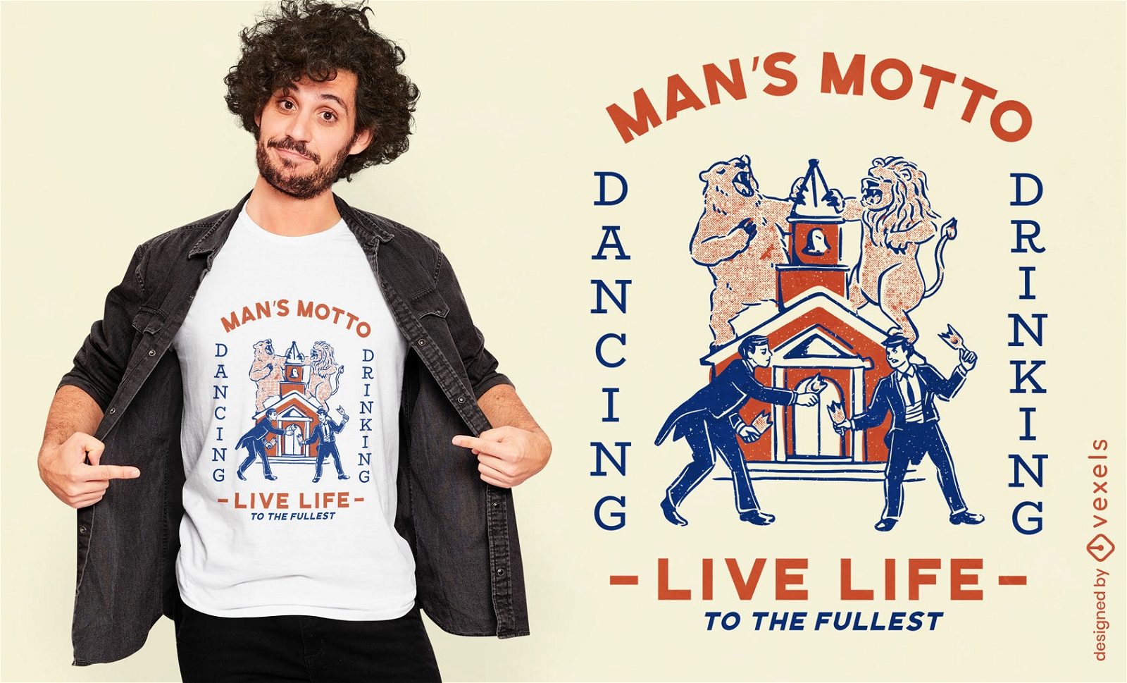 Men 's motto motivational t-shirt design