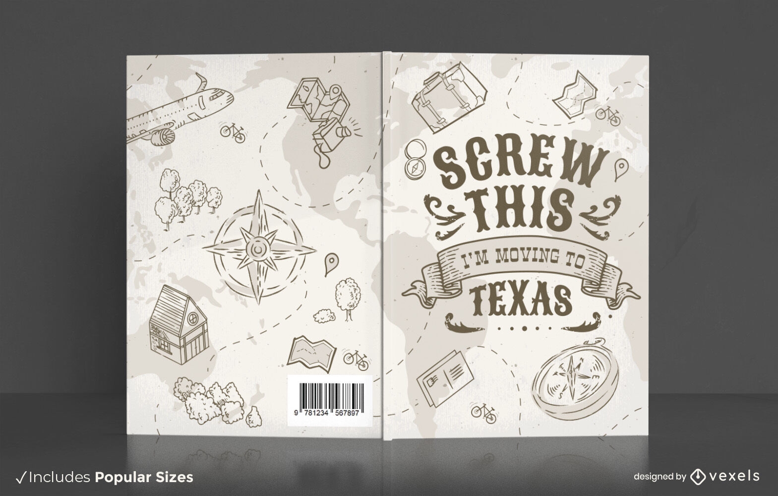 Buchumschlag-Design für Reisen in Texas