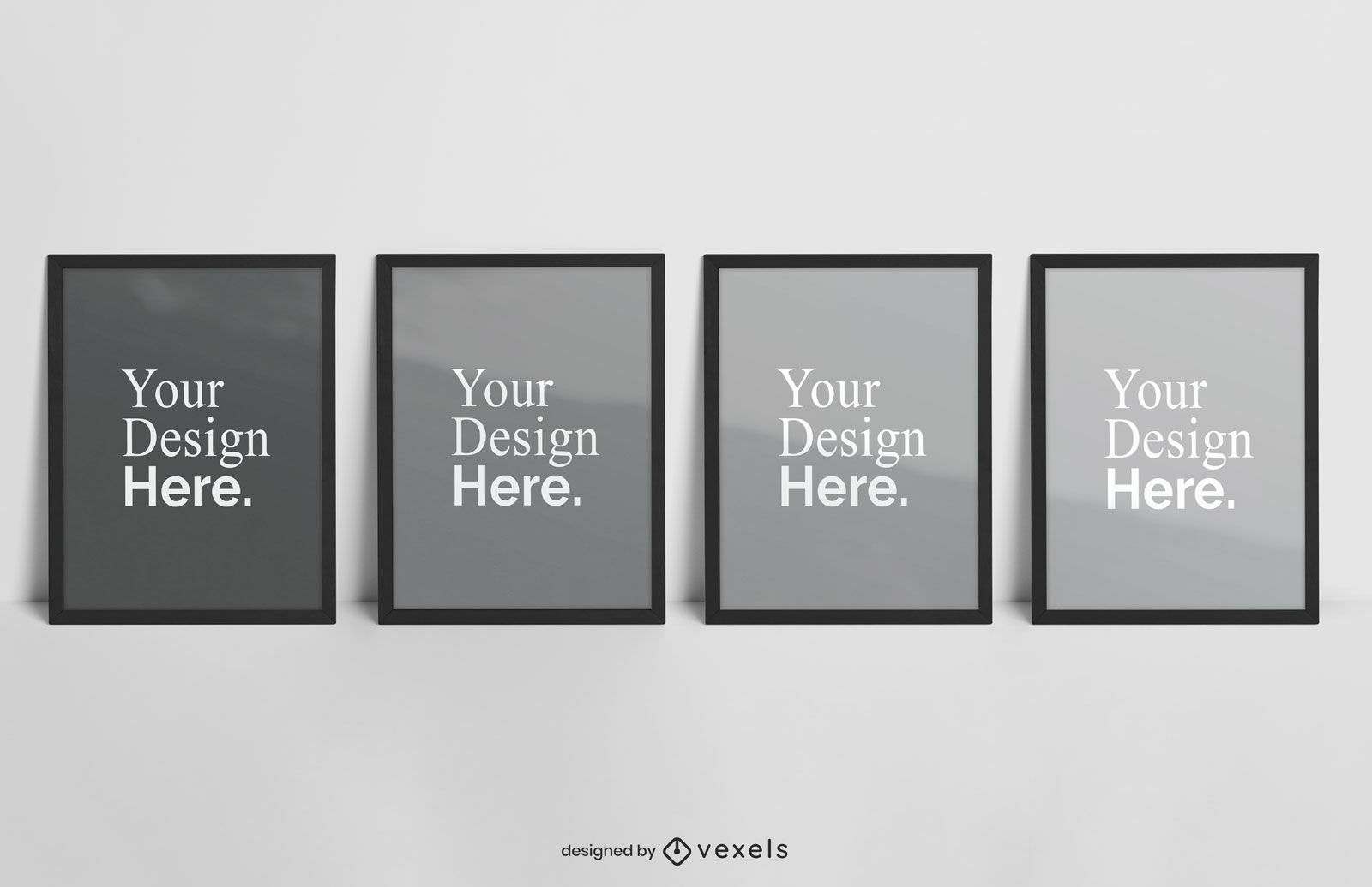 Design de maquete de quatro cartazes idênticos