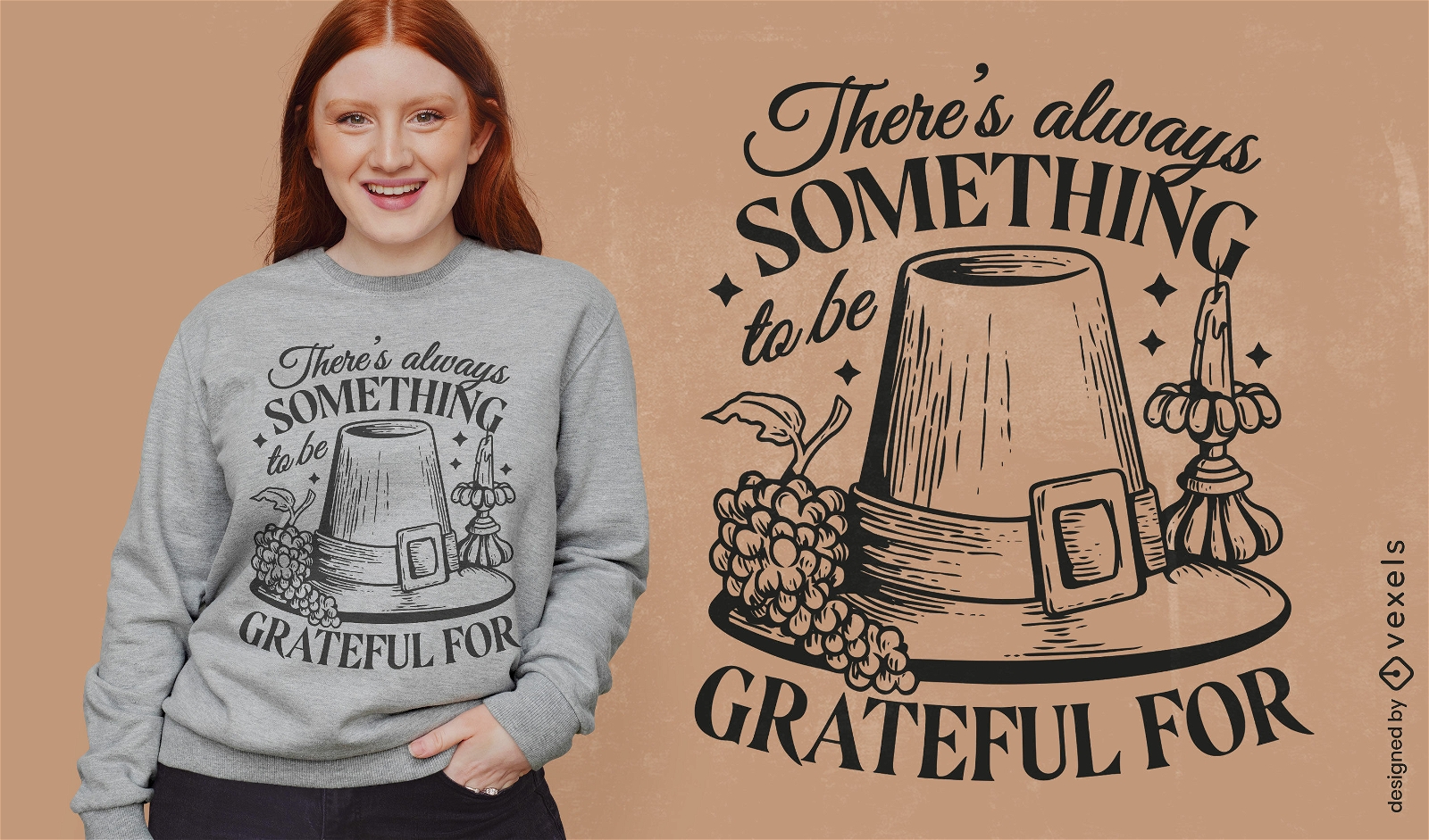 Grateful holiday quote t-shirt design