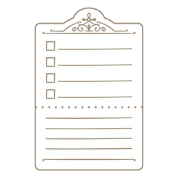Old-fashioned paper sheet with patterns PNG Design
