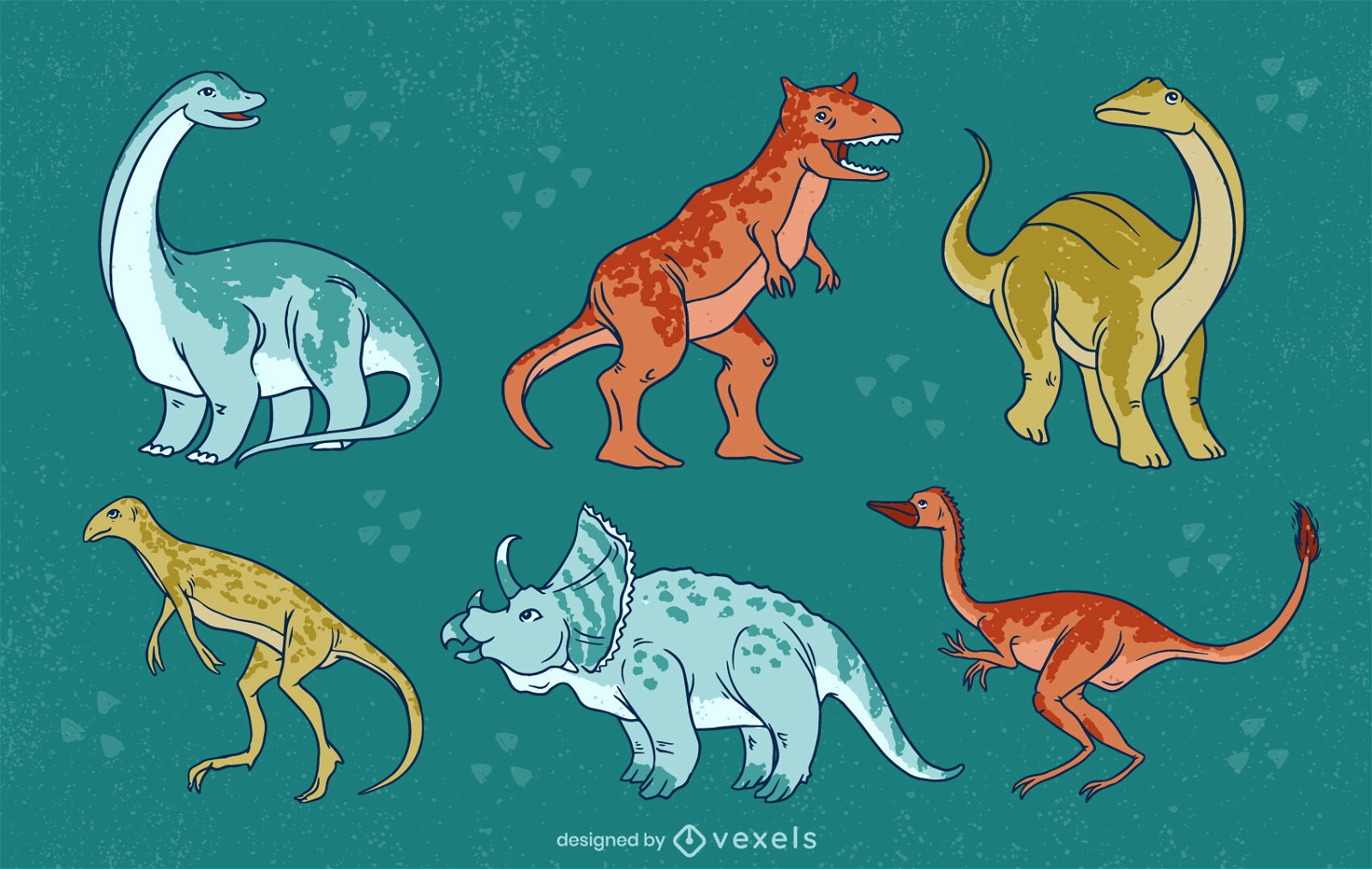 Conjunto de desenhos de dinossauros
