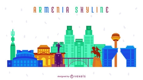 Armenia skyline illustration design