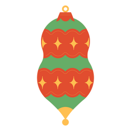 Weihnachtsflache Mitte des Jahrhunderts Ornament PNG-Design