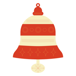Christmas flat bell deco PNG Design