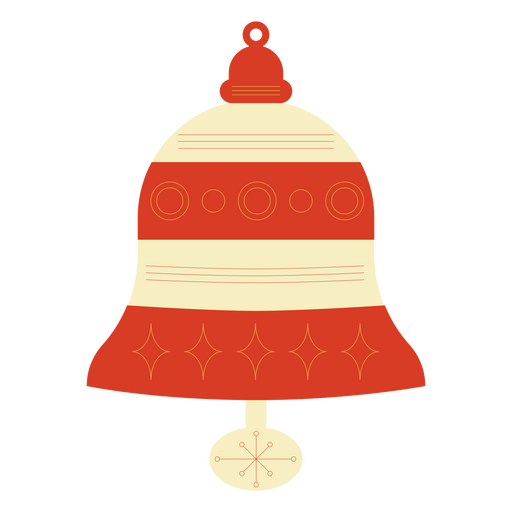 Weihnachtliche flache Glockendeko PNG-Design