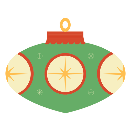 Adorno de árbol plano de Navidad Diseño PNG