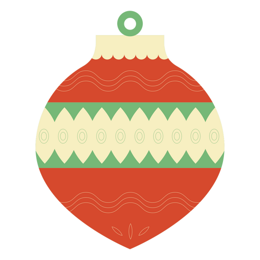 Weihnachtsflacher Baumschmuck aus der Mitte des Jahrhunderts PNG-Design