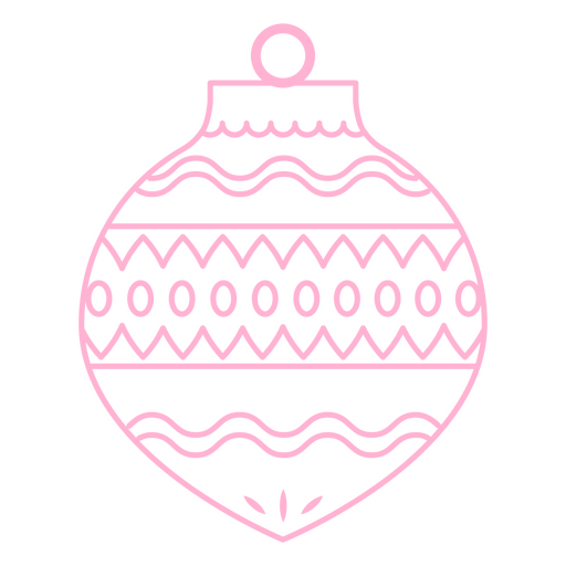 Christmas stroke pink ornament PNG Design