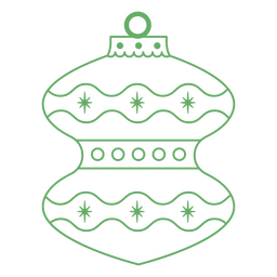 ornamento verde de acidente vascular cerebral de natal Desenho PNG