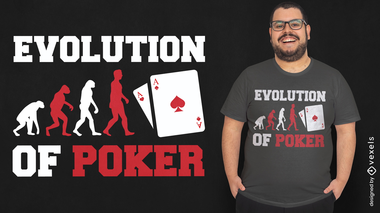 Evolução do design de camisetas de poker