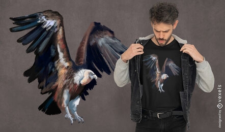 Flying vulture t-shirt design