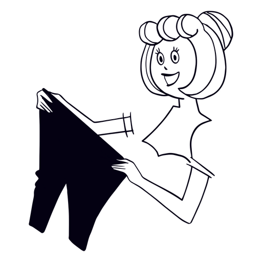 Garota de desenho animado dobrando roupa Desenho PNG