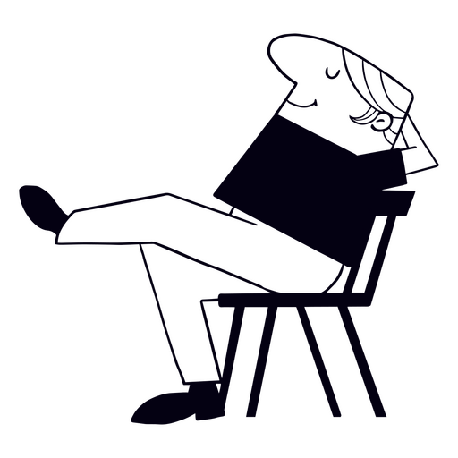 Mann, der auf einem Stuhl ruht PNG-Design