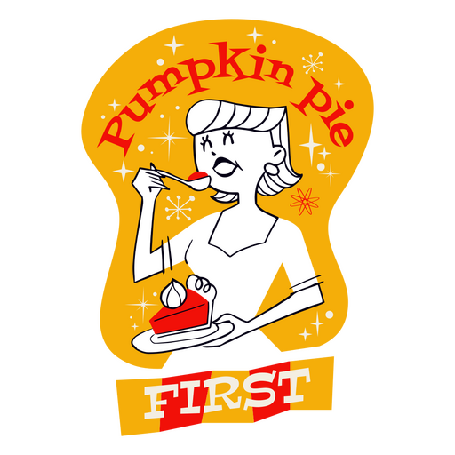 Thanksgiving pumpkin pie vintage badge